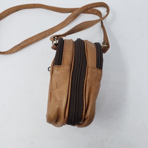 Vintage wool leather small crossbody duffle convertible zip bag - Picture 8 of 11